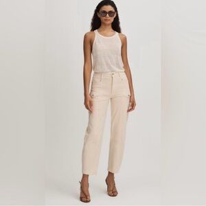 Paige Alexis High‎ Rise Barrel Leg Pants size 26 NWT Blonde Sand Women’s …